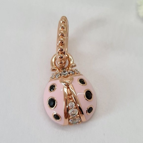 Pandora Lucky Rose Ladybug Pendant Charm - Picture 1 of 6